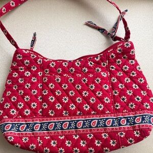 Vera Bradley Red and Blue Floral Shoulder Bag